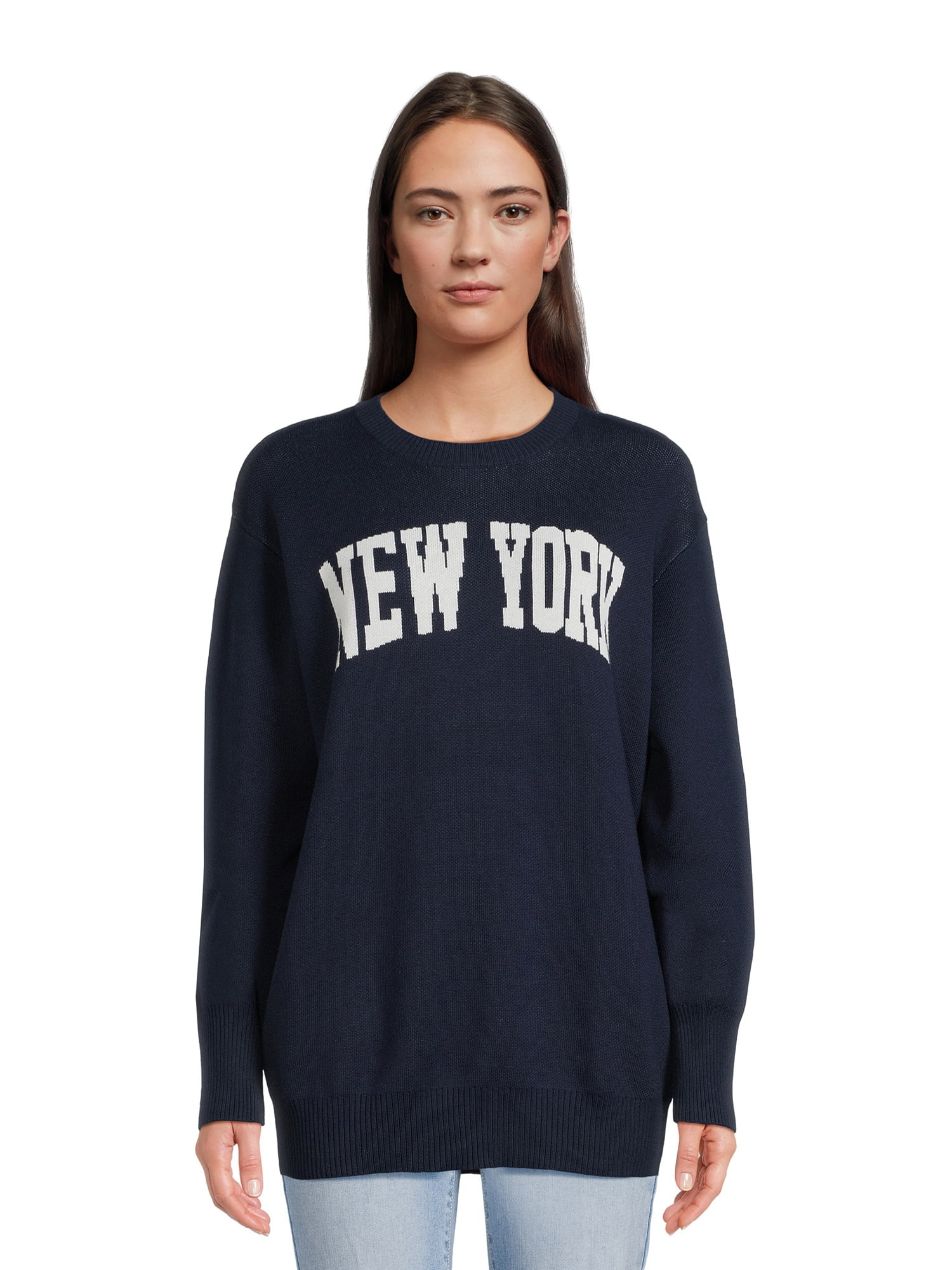 No Boundaries Juniors V Neck Top with Long Sleeves, Sizes XS-3XL - Walmart.com | Walmart (US)