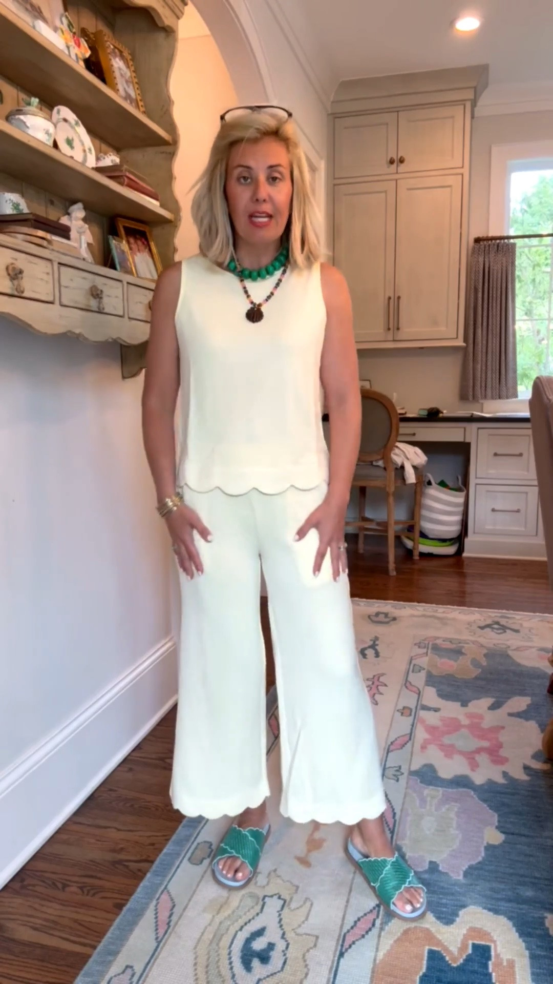 Another cute set! Love the scallop detail on this one. I’m in a size small and 8 sandal. ￼

#LTKdayinmylife #LTKootd #LTKmomlife