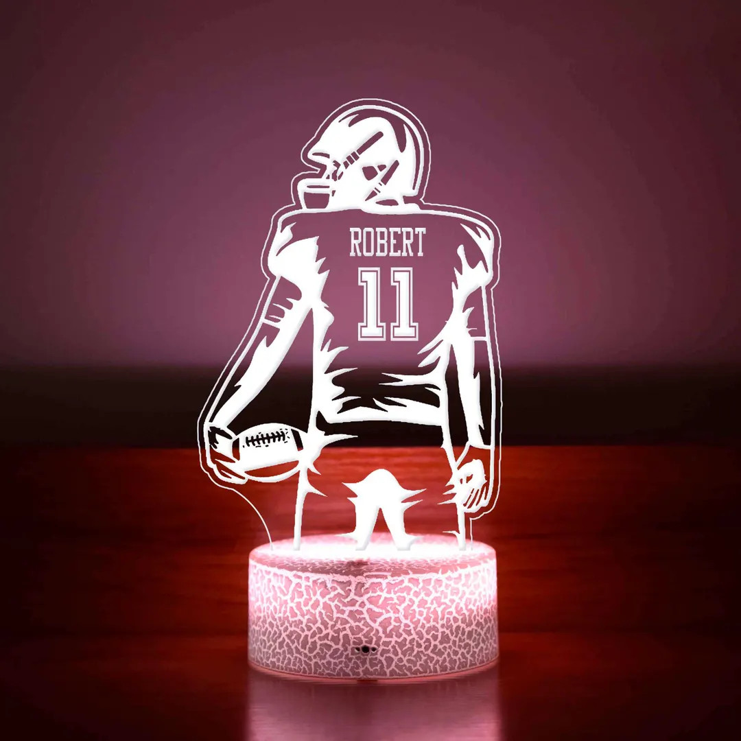 Personalized Football Player Night Light - Graduation Gift Boys - Boys Bedroom - Custom Name Gift... | Etsy (US)