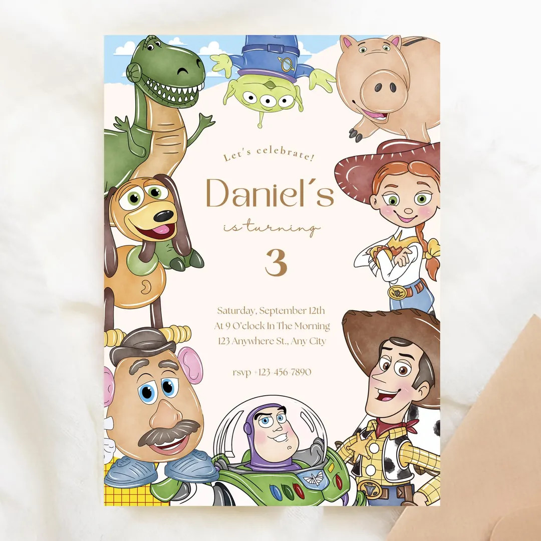 Toy Story Birthday Invitation Editable, Toy Story Birthday Invitation, Editable Canva - Etsy | Etsy (US)