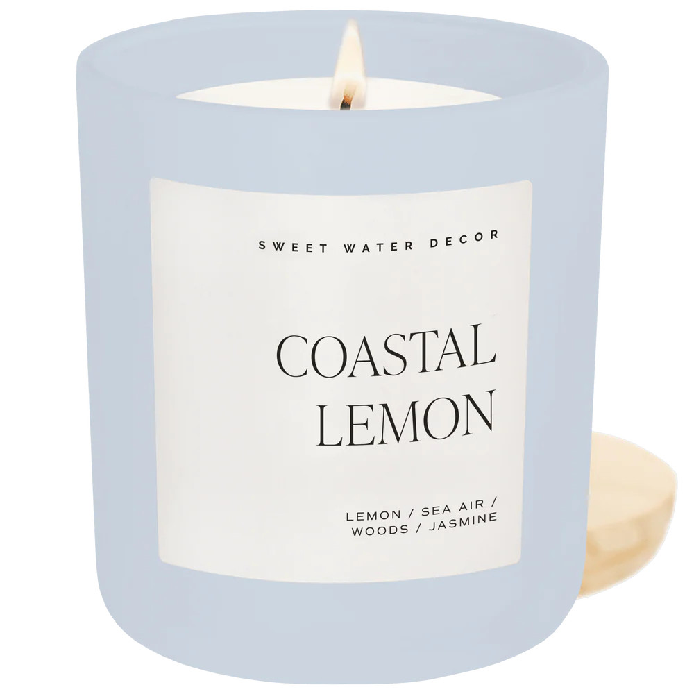 Coastal Lemon Candle | Refreshing Lemon Scented Candle for Summer | Sweet Water Decor, LLC