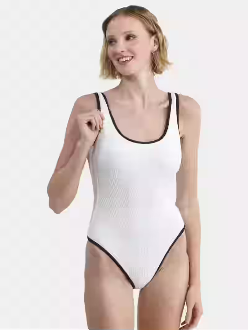 No Boundaries Women's Herringbone Crinkle One Piece Swimsuit, Sizes XXS-XXL | Walmart (US)