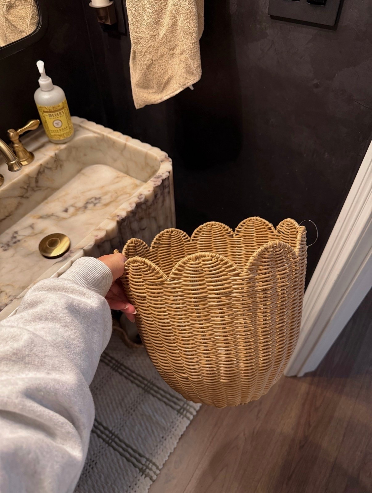 Using this cute scalloped edge basket in our bathroom! Perfect for extra toilet paper or even to use as a little trash can!

#LTKmomlife #LTKHome #LTKSeasonal