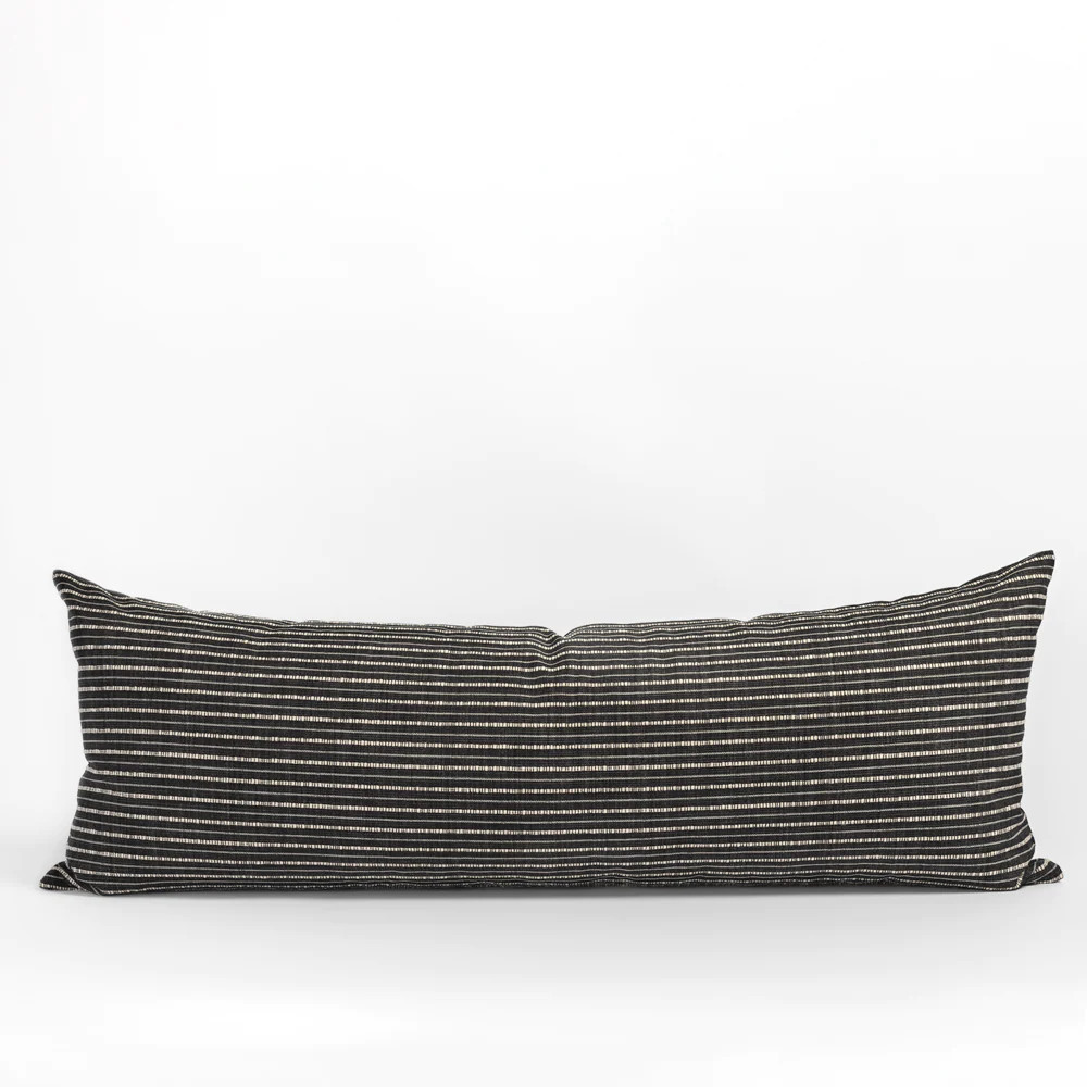 Misto Stripe 16x42 Bolster, Charcoal | Tonic Living
