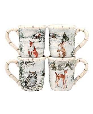 Certified International Winter's Frost Mugs, Set of 4 - Macy's | Macy's