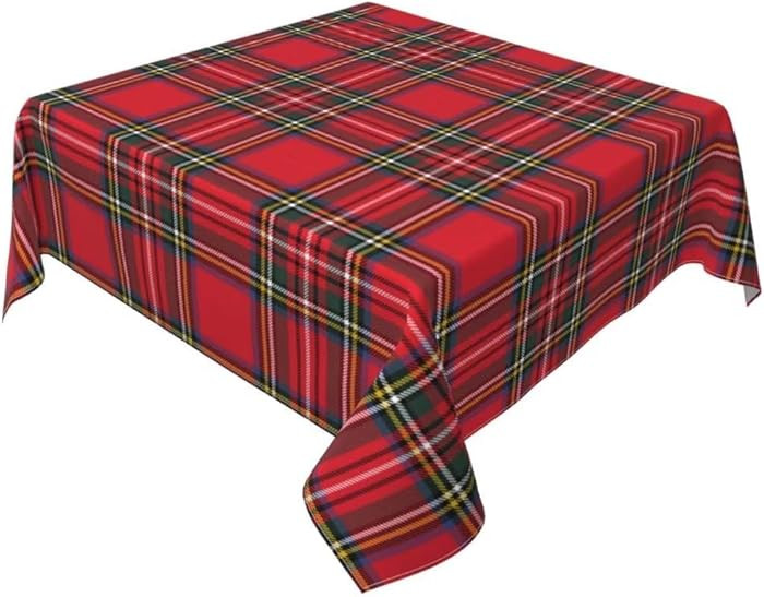 BETGINY Christmas Tablecloth 60x60 Inch Square Red Green Buffalo Plaid Tablecloth Dust-Proof Wrin... | Amazon (US)