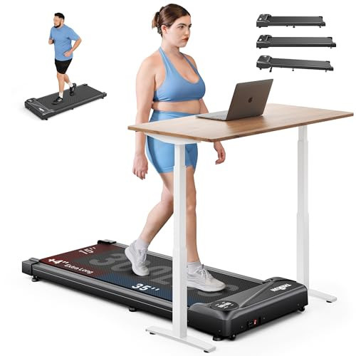 THERUN Walking Pad with Longer Running Belt, Portable Mini Treadmills for Home/Office, Walking Pad Treadmill 2.5HP, Walking Jogging Machine with 300 lbs Weight Capacity Remote Control LED Display | Amazon (US)