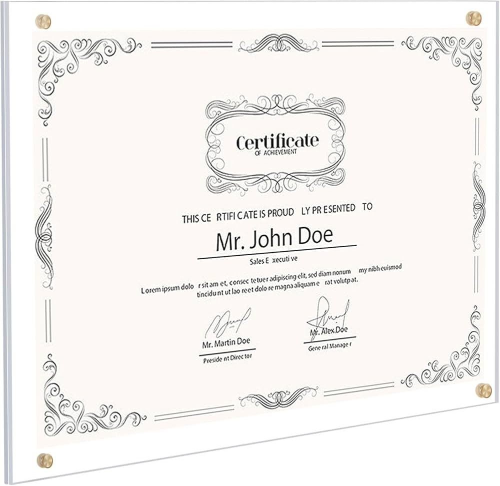 Kalami 11x14 Acrylic Wall Mount Picture Frame Self Adhesive, No Drill Holes Floating Frameless Cl... | Amazon (US)