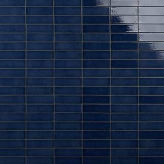 Vibe Blue Jean 2.36 in. x 7.87 in. Glossy Lava Stone Cement Subway Wall Tile (3.88 sq. ft./Case) | The Home Depot