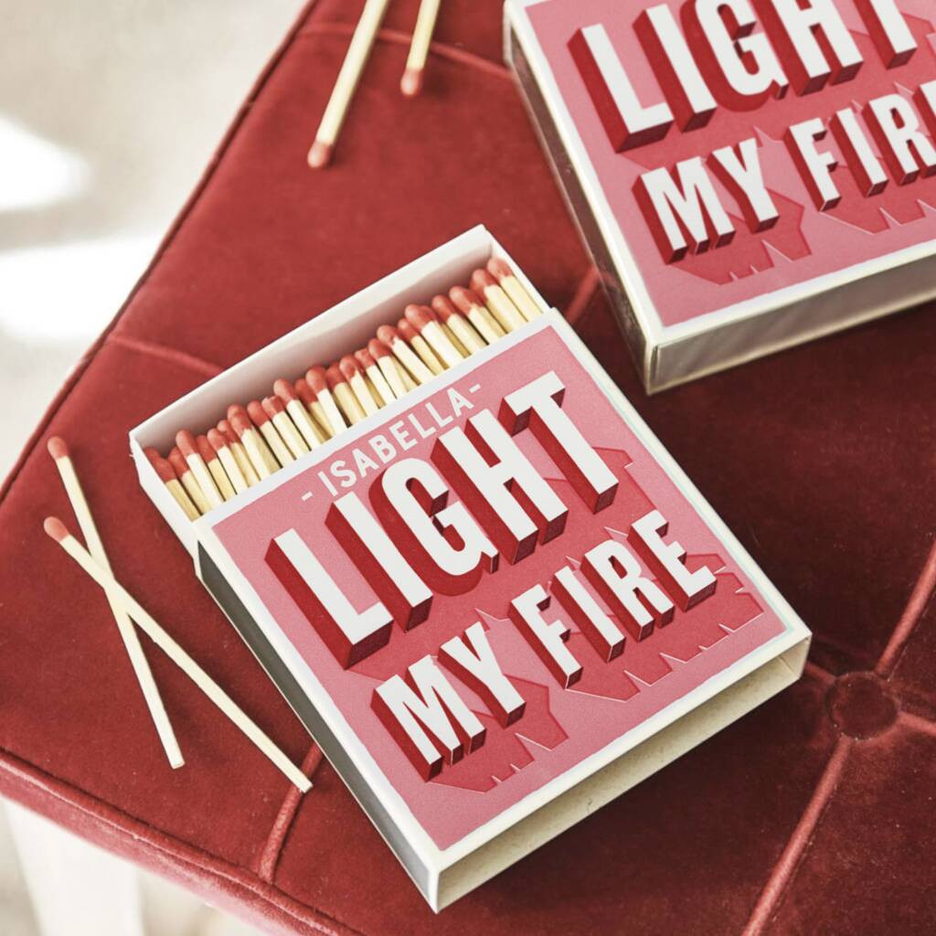 Luxury Personalised 'Light My Fire' Boxed Matches | Not On The High Street