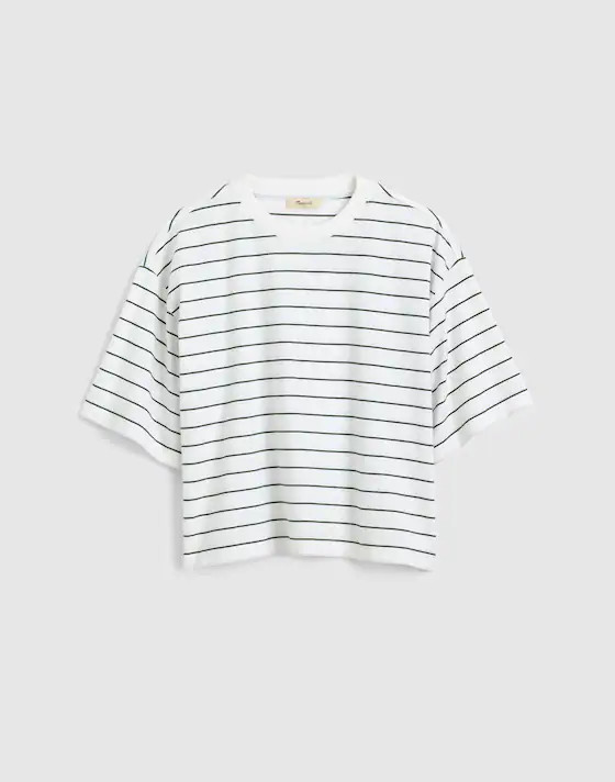 The Boxy Crop Tee in Allday Jersey | Madewell