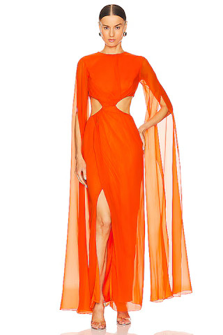 Reni Dress in Orange | Long Sleeve Maxi Dress With Sleeves Vacation Dress Special Occasion Dress | Revolve Clothing (Global)
