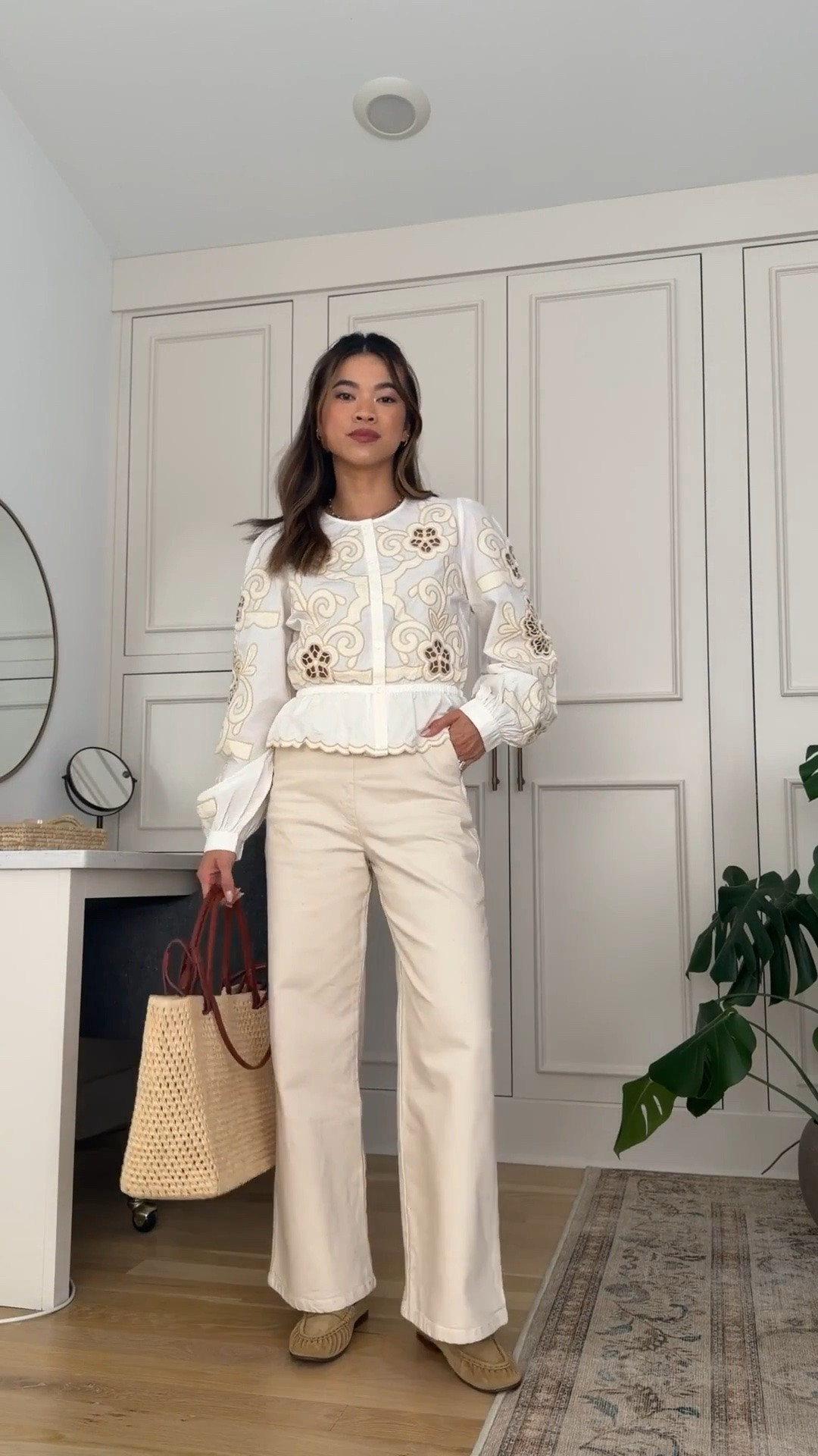 I’m obsessed with these pants from @SEZANE. They are so flattering and fit amazing!

Sizing info:
-Sezane Avila Shirt (Size 2 in Place Ecru Embroidery)
-Sezane Gilles Pants (Size 2 in Ecru denim) 

petite fashion, get dressed with me, outfit inspiration, ootd, nashville outfit, Nashville influencer, petite style, vacation style, casual outfits, mom style, petite pants, spring outfits, spring outfit info, spring pants, spring outfit idea, spring top, summer pants, Sezane pants, spring shoes, petite jeans, petite wide leg jeans, sezane blouse, summer blouse, autumn blouse

#LTKootd #LTKSeasonal #LTKPetite