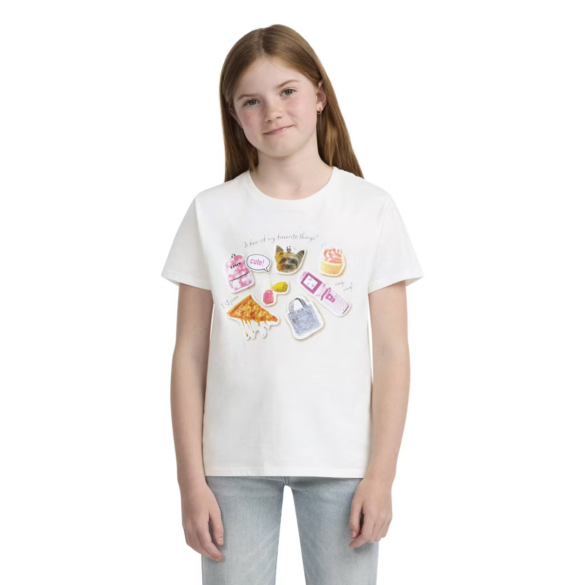 Levi's® Girls' Short Sleeve Graphic T-Shirt - Cream | Target