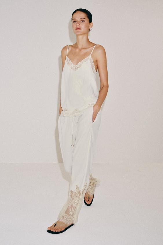 ZW COLLECTION LACE CAMISOLE TOP | Zara US