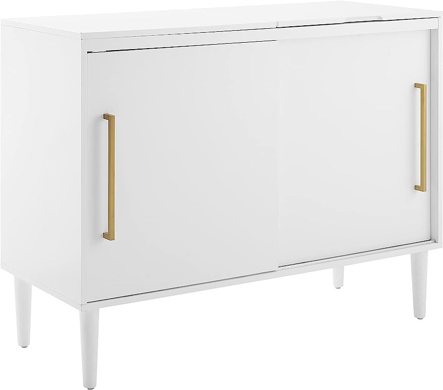 Crosley Furniture Everett Mid-Century Media Console, White | Amazon (US)