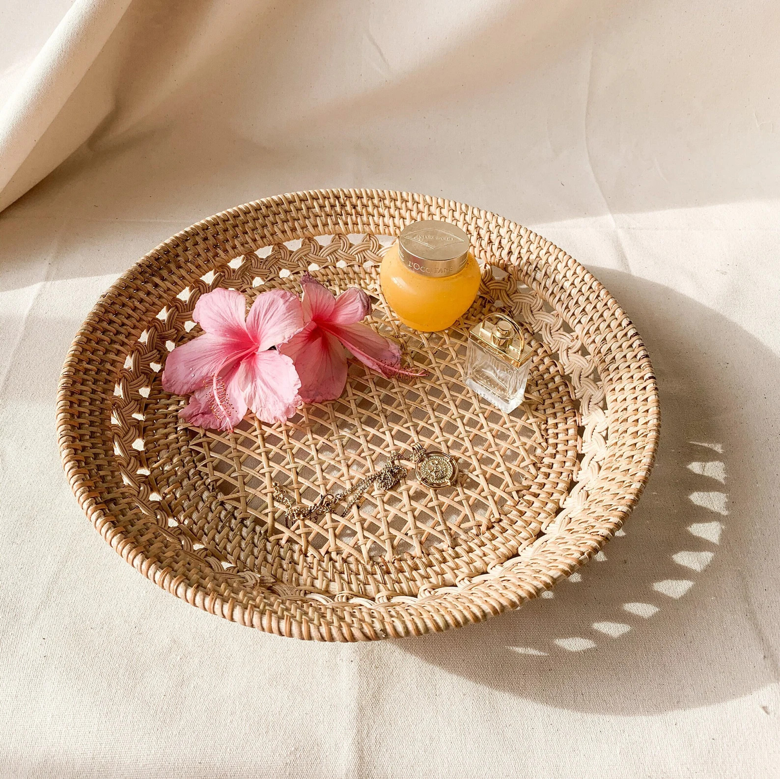 Woven Rattan Decorative Basket/tray 25 and 30cm Eco Friendly and Handmade Gift for Him/her Birthd... | Etsy (US)