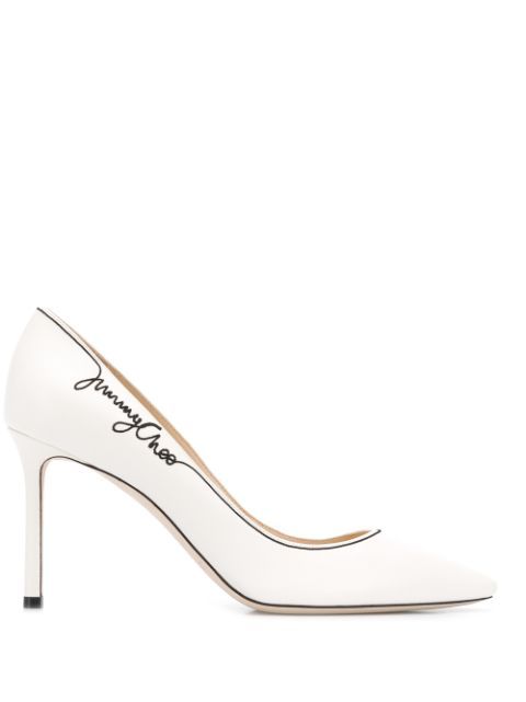 Jimmy Choo85 romy embroidered signature pumps | Farfetch (UK)