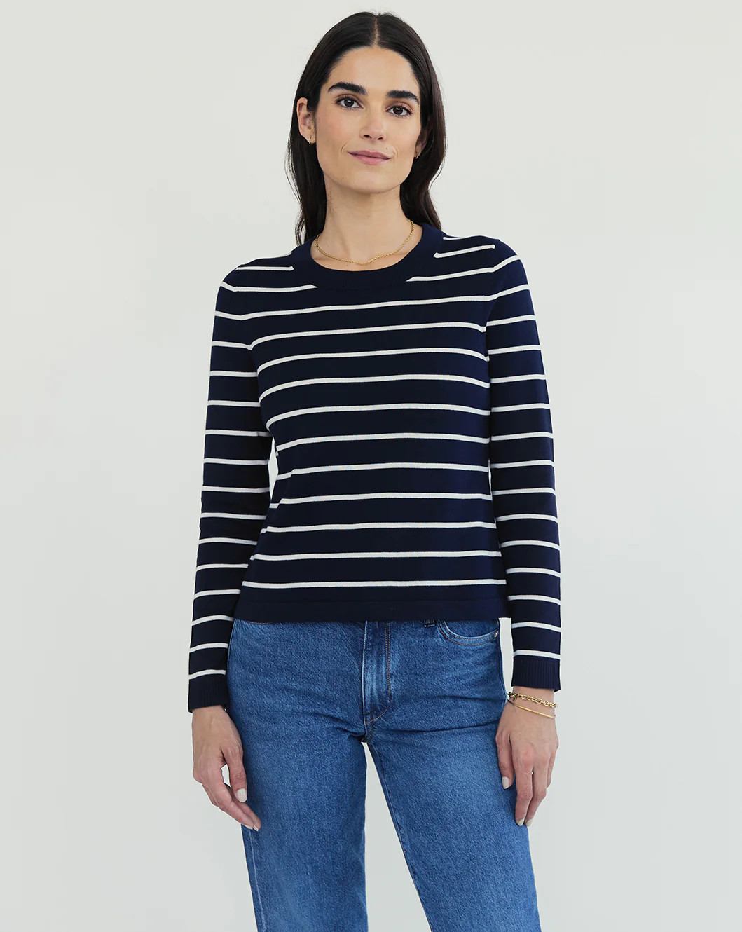 The Devon Stripe Cotton Sweater | State of Cotton NYC