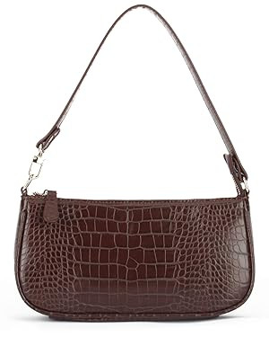 Bag Crocodile Effect Retro Faux Leather Classic Clutch Shoulder Purse Handbag for Women | Amazon (US)