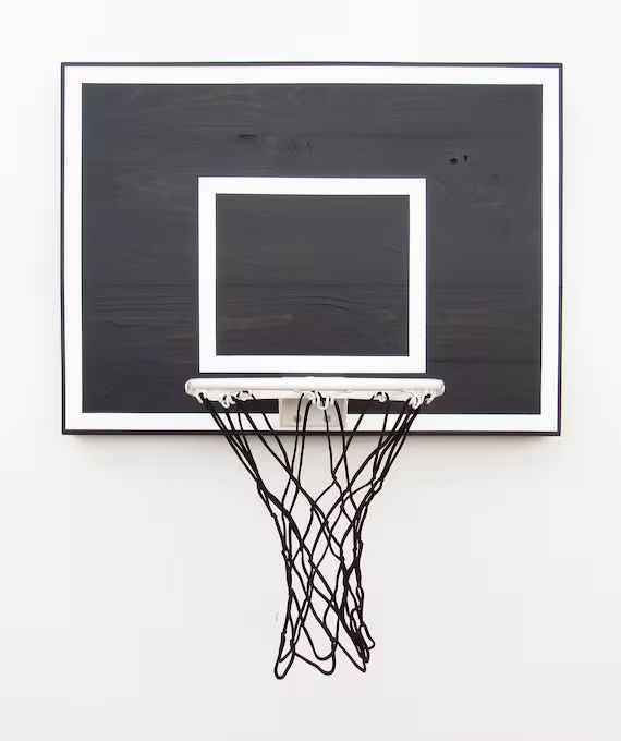 Black Wood Indoor Basketball Hoop With White Rim | Etsy | Etsy (US)