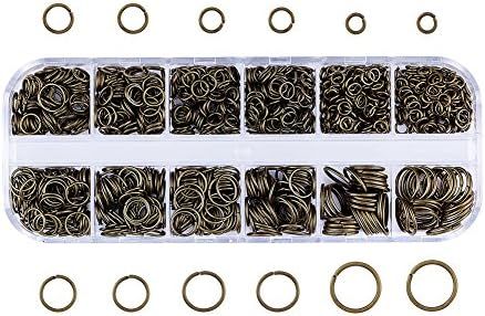 Pandahall Mixed Size 4-10mm Iron Open Jump Rings Nickel Free Antique Bronze Plated Unsoldered Rou... | Amazon (US)