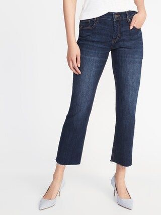 Raw-Edge Cropped Flare Ankle Jeans for Women | Old Navy US