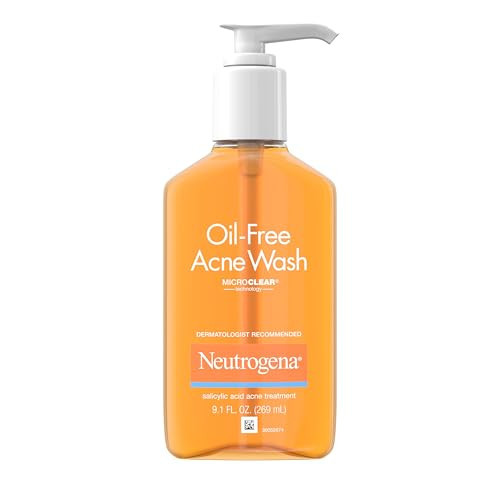 Neutrogena Oil-Free Acne Fighting Facial Cleanser, 2% Salicylic Acid Acne Treatment, Daily Oil-Free Acne Face Wash for Acne-Prone Skin with Salicylic Acid, 9.1 fl. oz | Amazon (US)