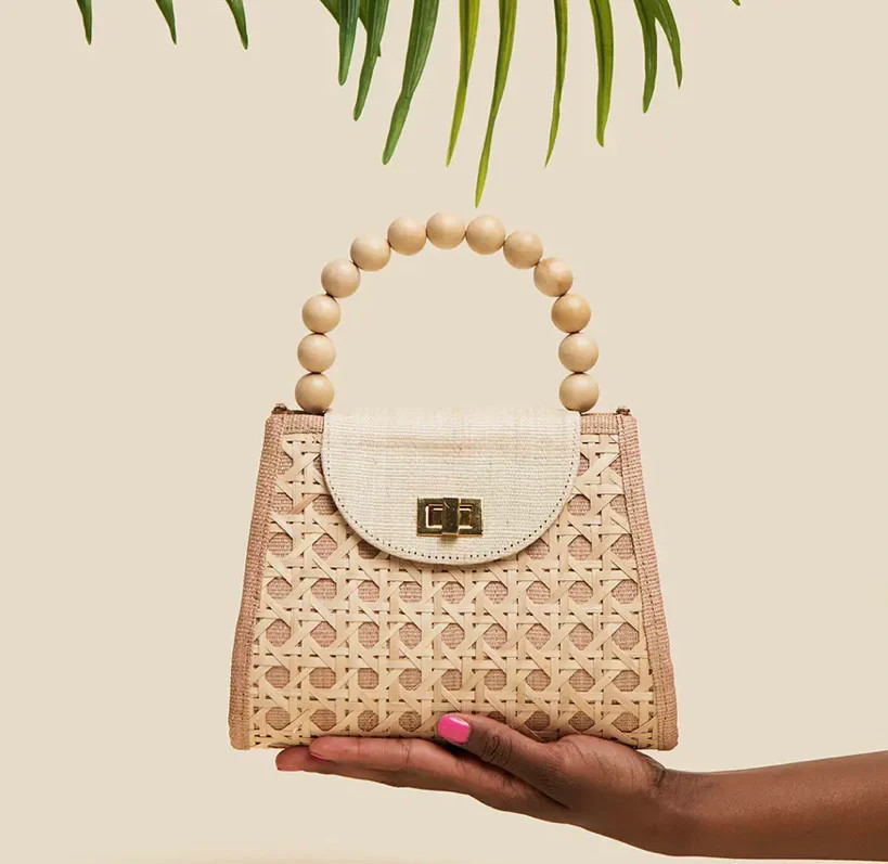 Woven Rattan Statement Handbag | navyBLEU LLC