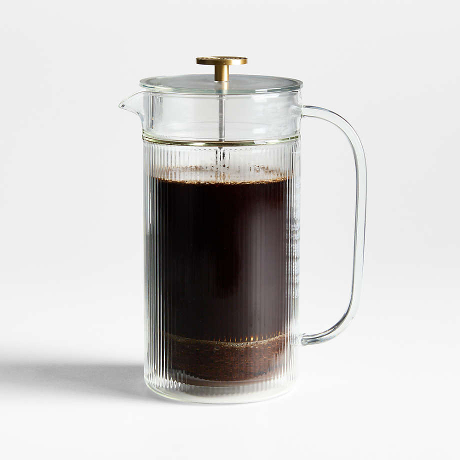 Bodum x Crate & Barrel Verona Smoke Double Wall French Press with Brass Knob + Reviews | Crate & ... | Crate & Barrel
