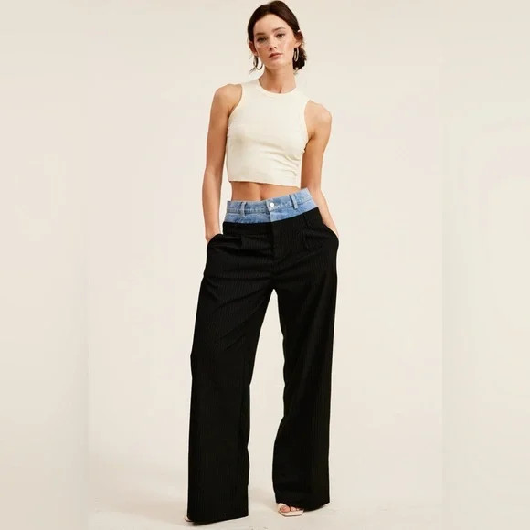 Denim Waistband Trousers in Black S | Poshmark