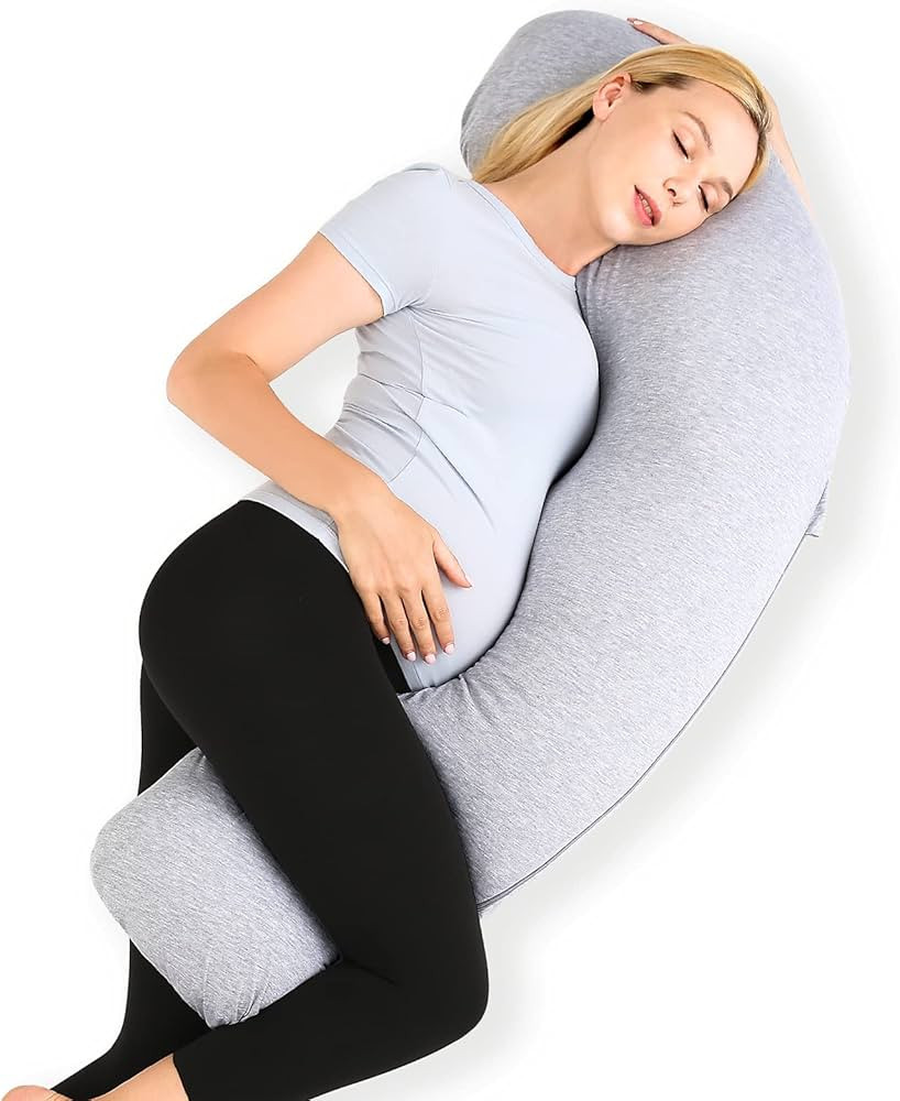 Momcozy Pregnancy Pillows for Side Sleeping, J Shaped Maternity Body Pillow for Pregnancy, Soft P... | Amazon (US)