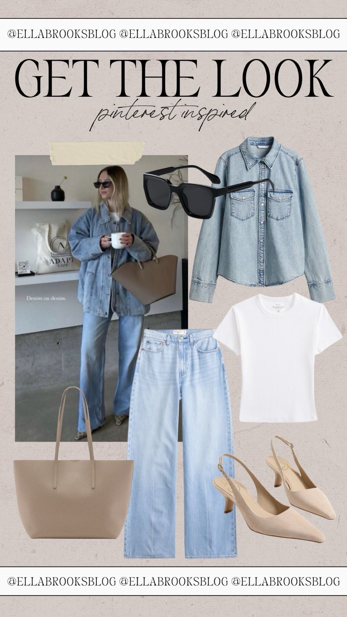 Get the Look: Pinterest Inspired
denim on denim, denim shirt, abercrombie jeans, slingback heels, fall outfit, tote bag, amazon sunglasses , denim outfit  

#LTKSaleAlert #LTKSeasonal #LTKStyleTip