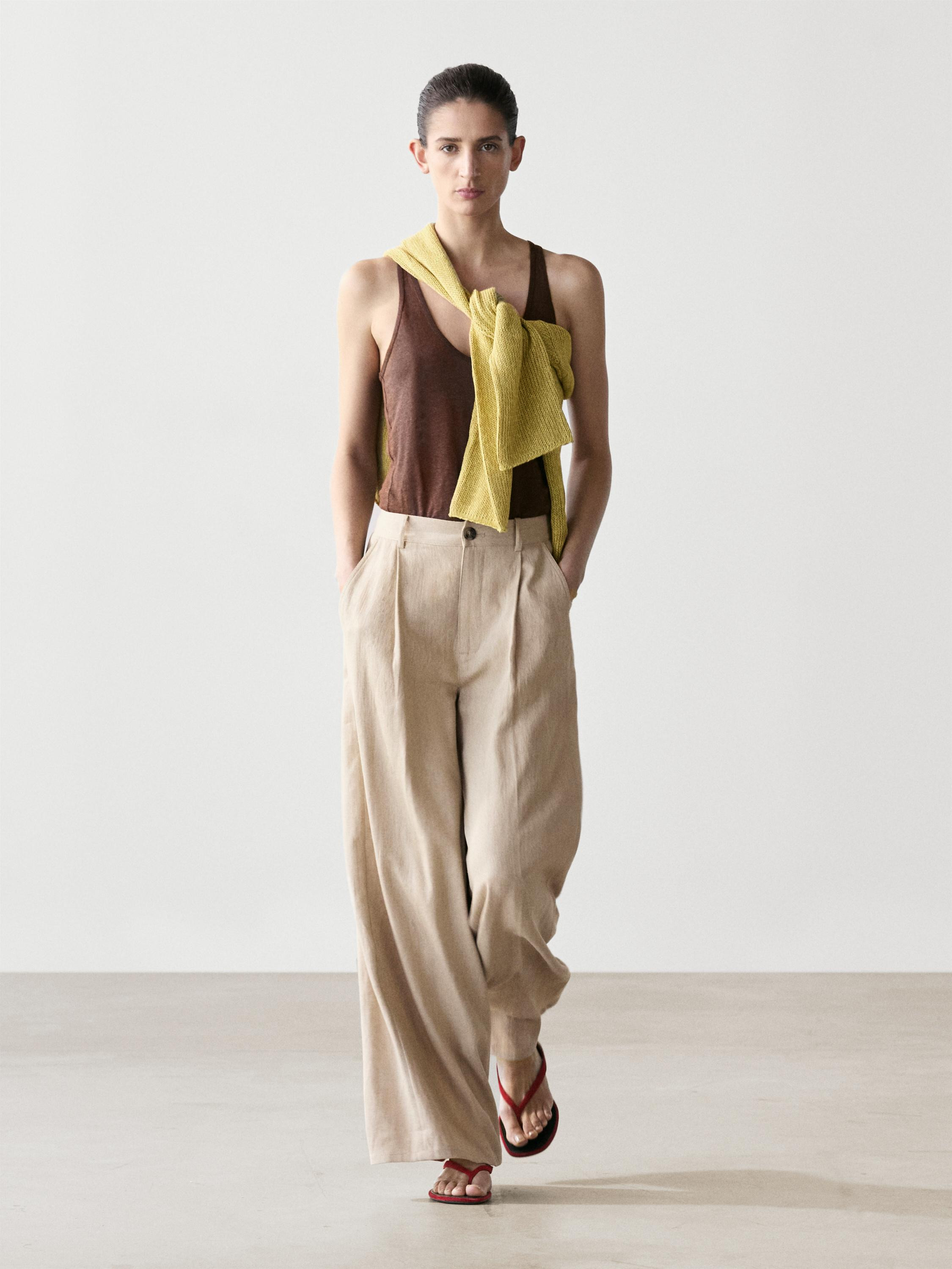 Loose fit high-waist trousers | Massimo Dutti UK