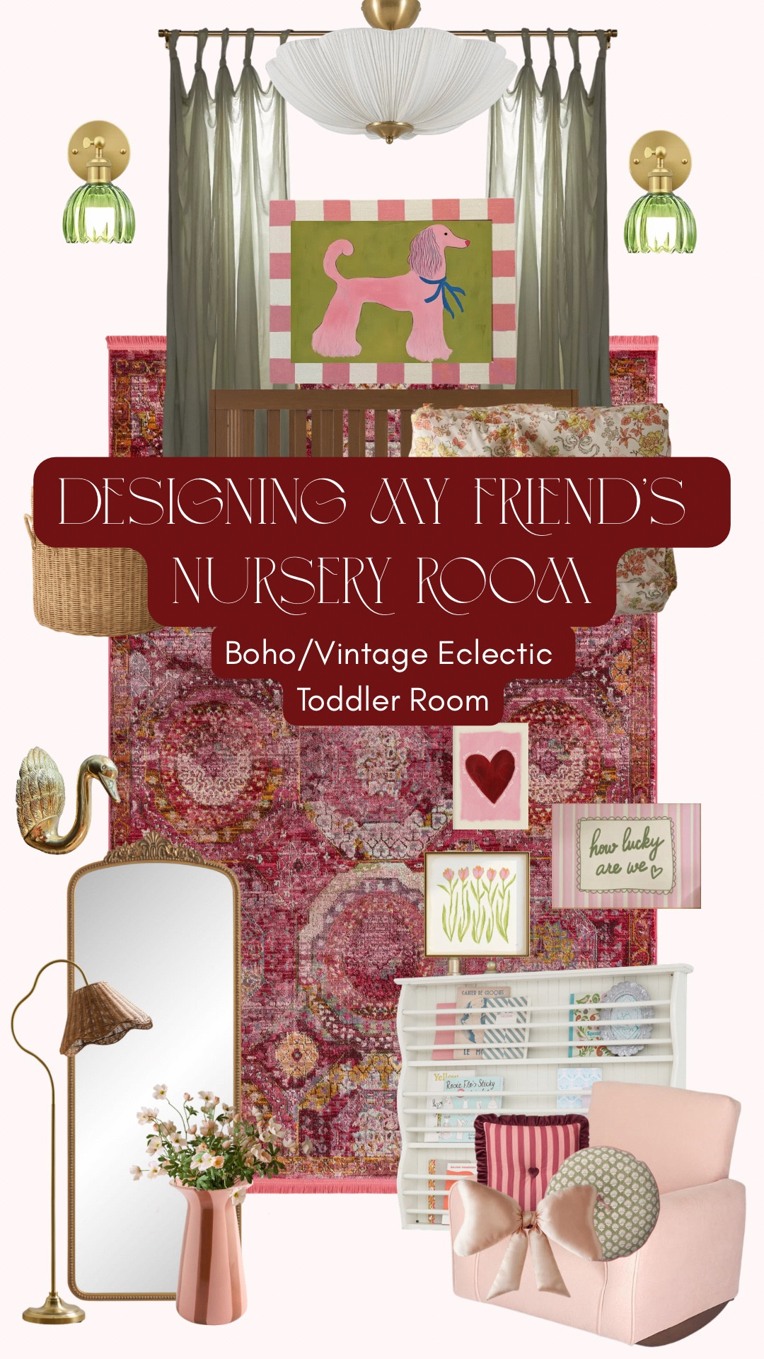 Boho vintage toddler room in soft pink, burgundy, and sage 💗 Designed to grow from nursery to big-kid room with cozy lighting, functional storage, and timeless decor pieces. Perfect for anyone who loves eclectic girl room ideas and romantic nursery design.

boho nursery, toddler room decor, girl nursery ideas, vintage nursery, pink nursery decor, nursery moodboard, nursery design ideas, eclectic nursery, cottage nursery, feminine nursery decor

#LTKBump #LTKBaby #LTKHome
