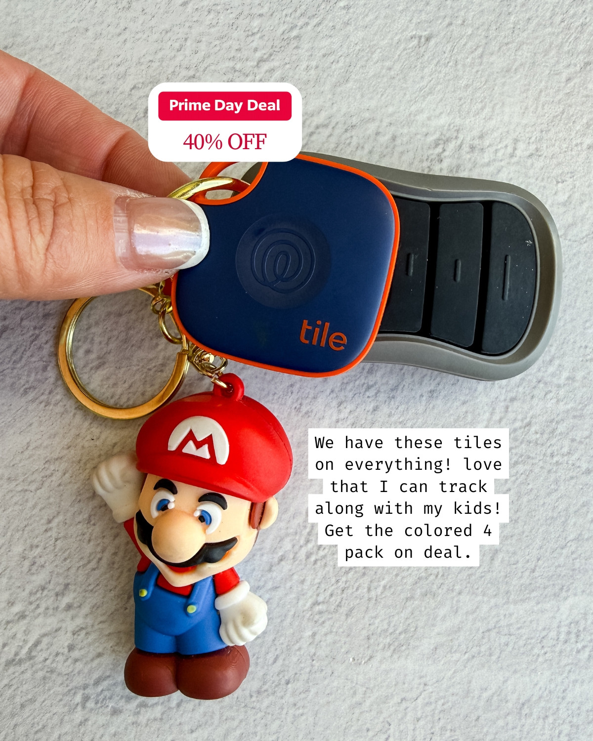 We have these Tile trackers on EVERYTHING — keys, bags, even clipped to the kids! Love that I can keep tabs on my crew and never lose my stuff. Grab the colored 4-pack on deal at 40% off! 

 #primedaydeal #amazonprimeday #summersale #dealalert #primedaytravel #LTKmomlife #LTKSaleAlert #LTKTravel