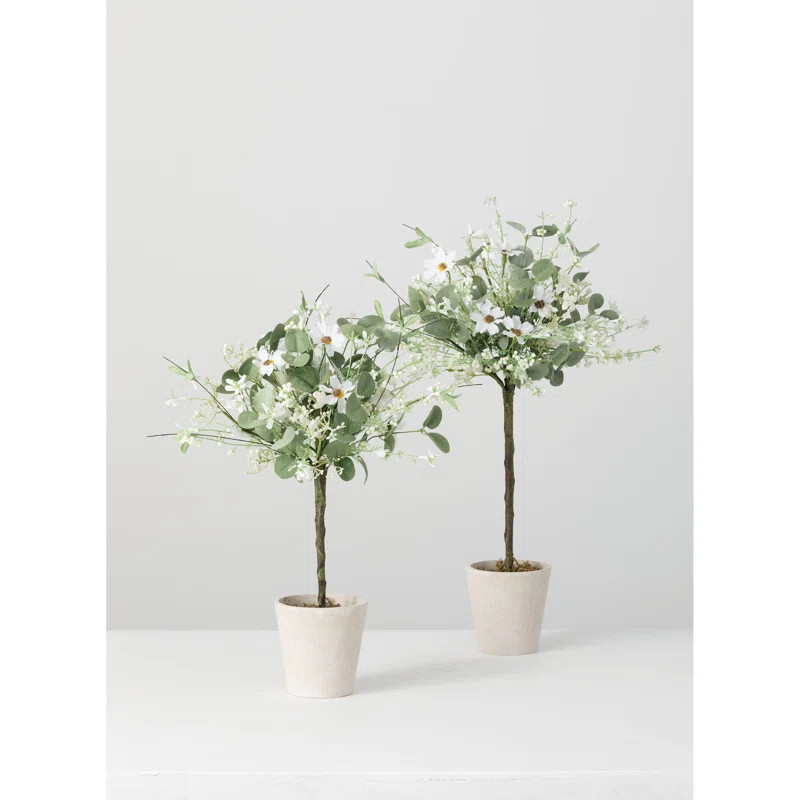 2 Artificial Eucalyptus Topiary in Pot Set | Wayfair North America