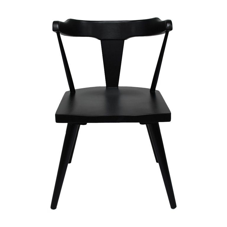 Aero Wishbone Wooden Dining Chairs - Set of 2 Black Solid Rubberwood Side Chairs/Accent Chairs (2... | Walmart (US)