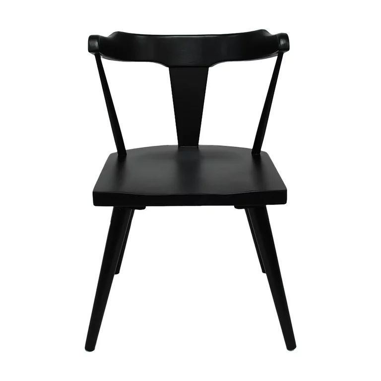 Aero Wishbone Wooden Dining Chairs - Set of 2 Black Solid Rubberwood Side Chairs/Accent Chairs (2... | Walmart (US)