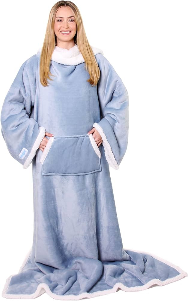 Snuggie Sherpa- The New & Improved Wearable Blanket That Has Sleeves, Warm, Cozy, Super Soft Sher... | Amazon (US)