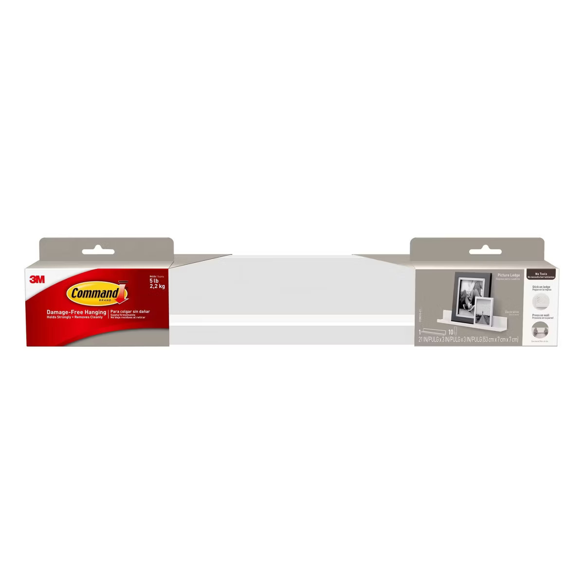 Command Picture Ledge, Quartz, 1 Ledge, 10 Medium Strips, Decorate Damage-Free: Floating Wall She... | Target