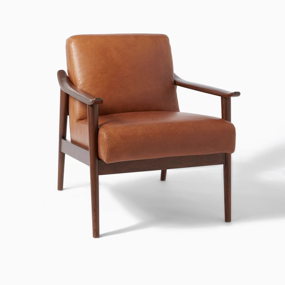 Mid-Century Leather Show Wood Chair | West Elm (US)
