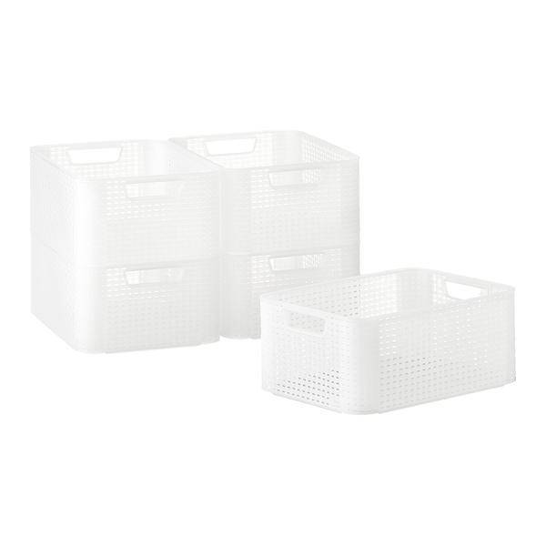 Curver Medium Basketweave Bin Translucent | The Container Store