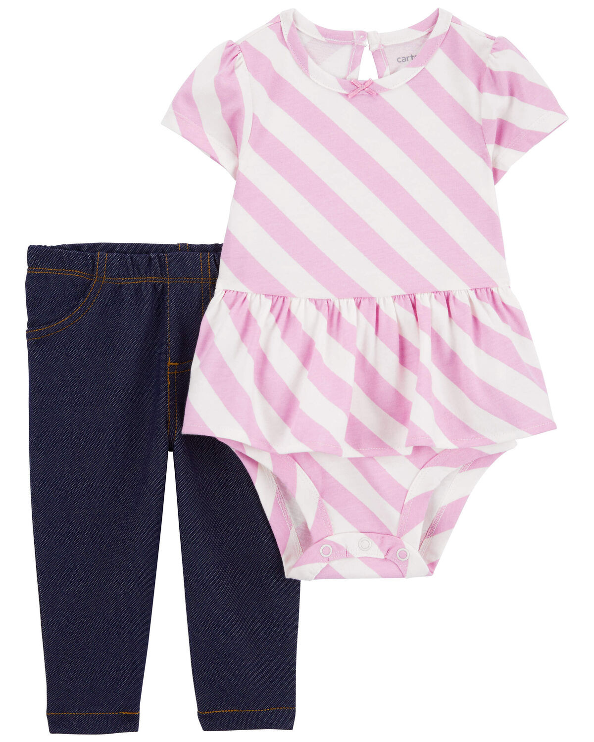 Baby 2-Piece Striped Peplum Bodysuit Pant Set - Carter's | Carter's | Carter's