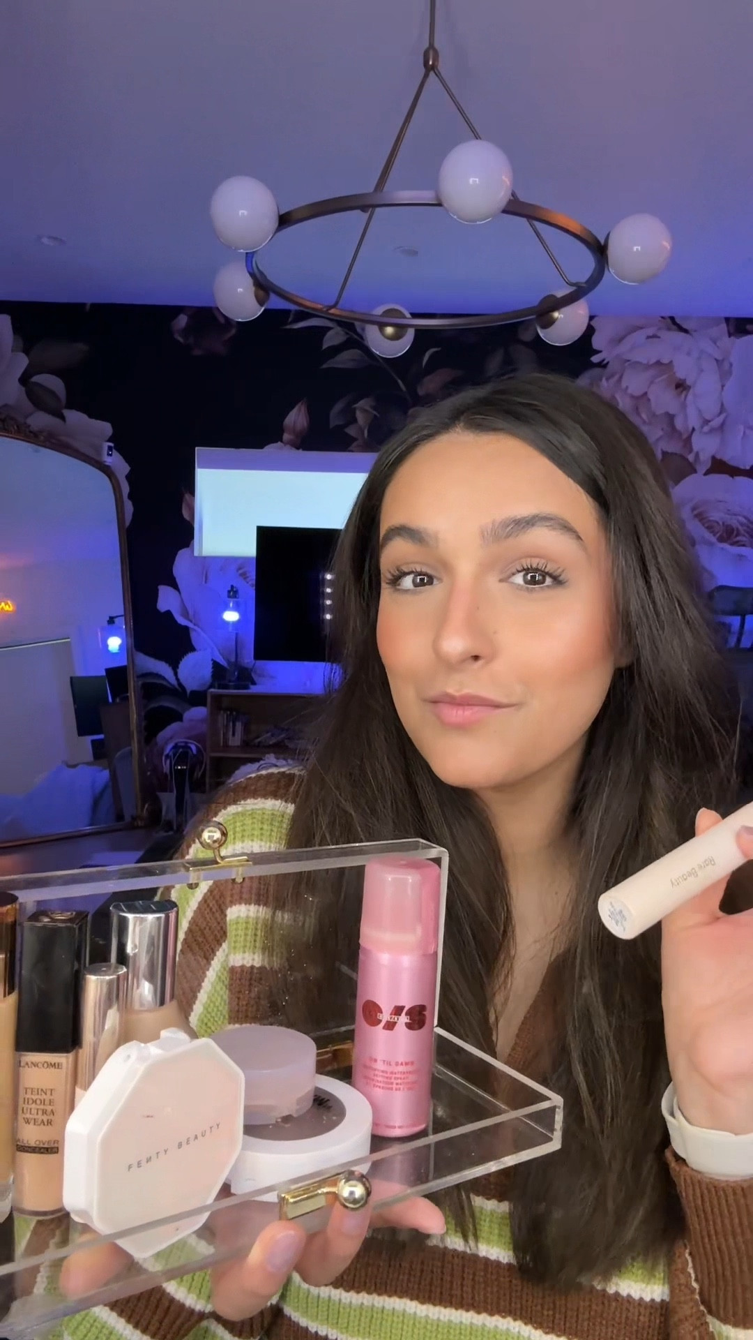 My top 10 makeup recommendations from the Sephora sale 🩷🫶🏽 
1. Charlotte Tilbury flawless filter shade 4.5
2. Haus labs foundation shade 230
3. Makeup by Mario skin enhancer shade medium
4. Hourglass blush shade moment
5. Lancome concealer shade 260
6. Kosas setting powder shade comfy
7. Rare beauty brow gel
8. Rare beauty mascara
9. Fenty highlighter shade pretty pearlz
10. One size setting spray 