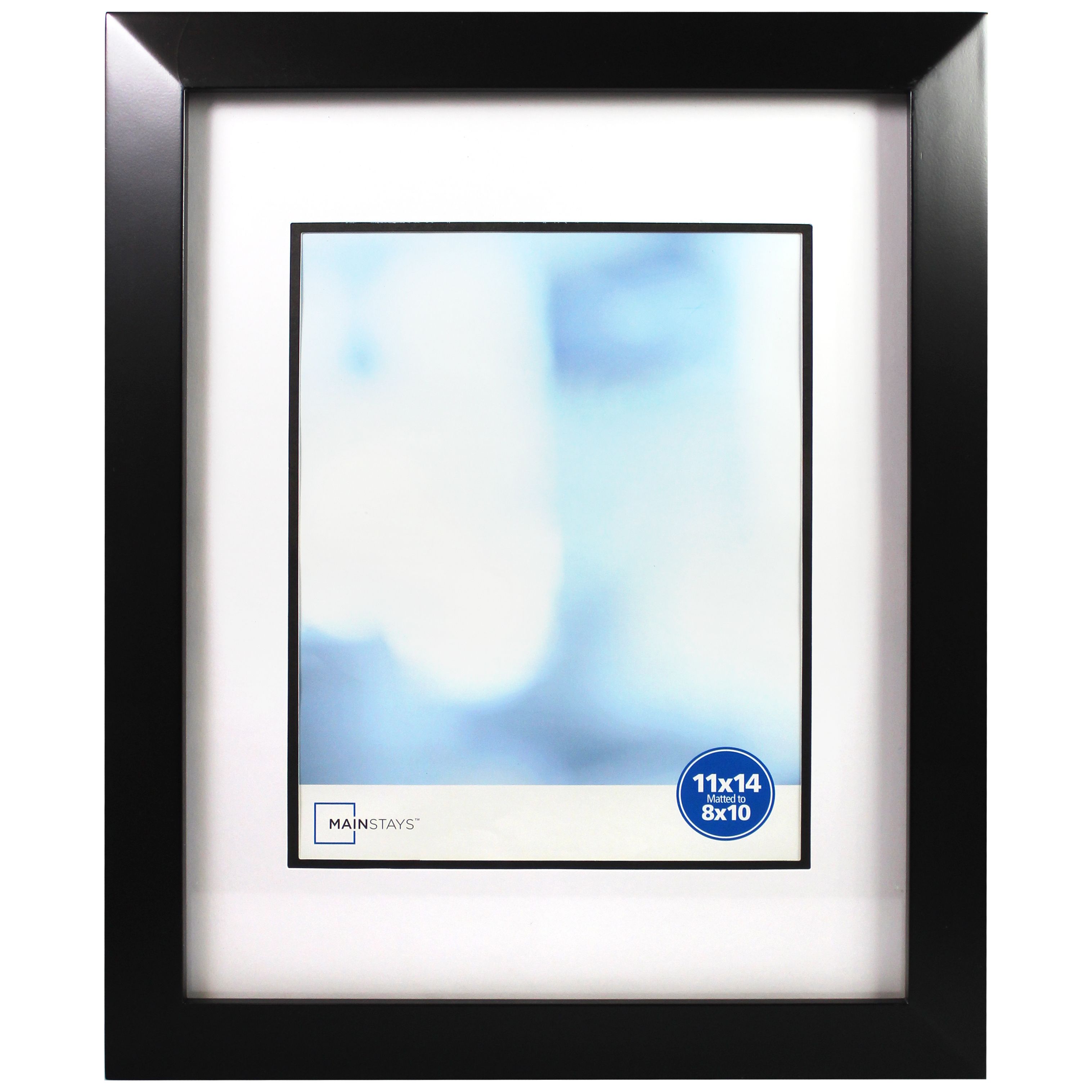 Mainstays 11" x 14" Matted to 8" x 10" Bevel Wide Black Picture Frame - Walmart.com | Walmart (US)