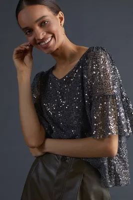 Maeve Sequined Blouse | Anthropologie (US)