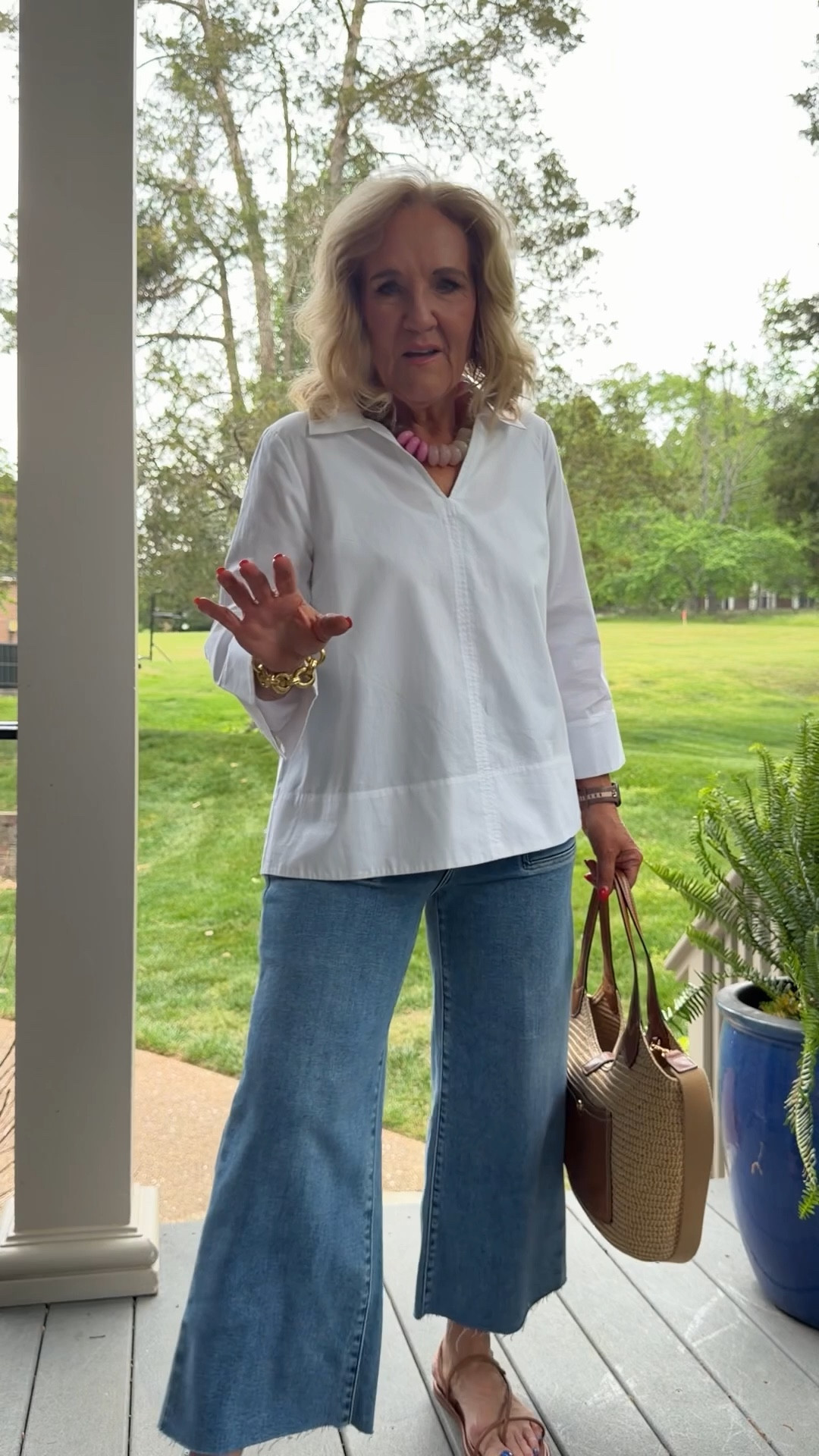 White blouse size medium 
Jeans are premium denim size 29 petite they grip you and move with you. I love them
Sandals are very comfy true to size and not as chunky as some slides leather 
10% off my bag with code NANETTE

#LTKPetite #LTKOver40 #LTKootd