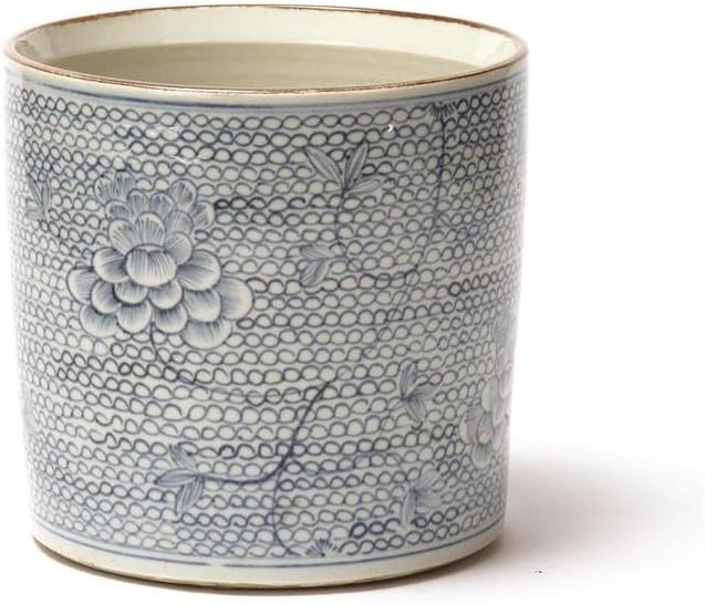 Two's Company Inc. Rory Line Round Blue & White Chain Planter | Amazon (US)