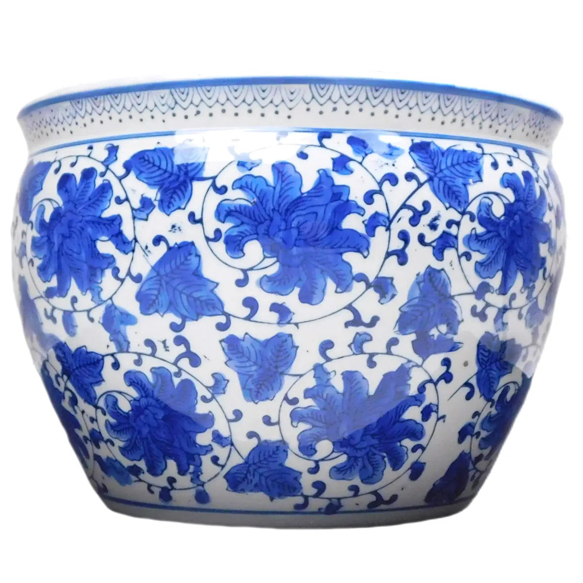 Blue and White Porcelain Jardiniere for Indoor or Outdoor Use | Wayfair North America